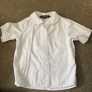 Two White Peter Pan Color Uniform Shirts